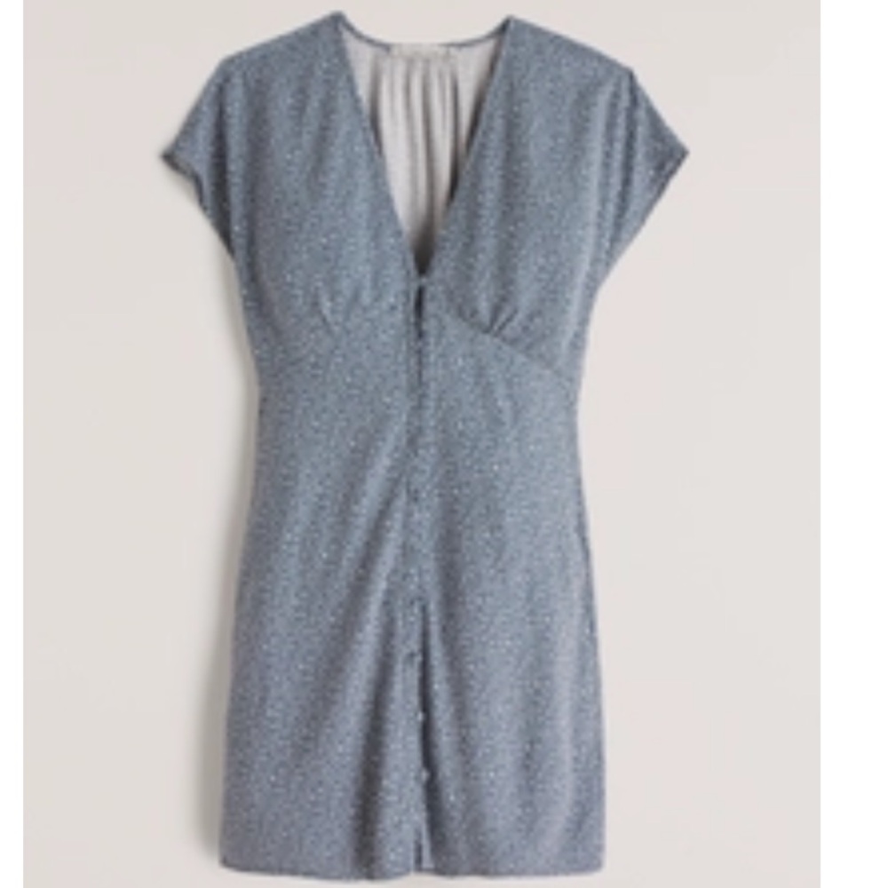 Button down polka dot mini dress